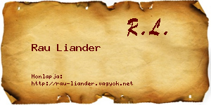 Rau Liander névjegykártya